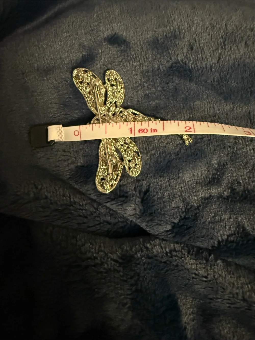 Brooch Elegant Emerald Gold Dragonfly Crystal Accent #12
